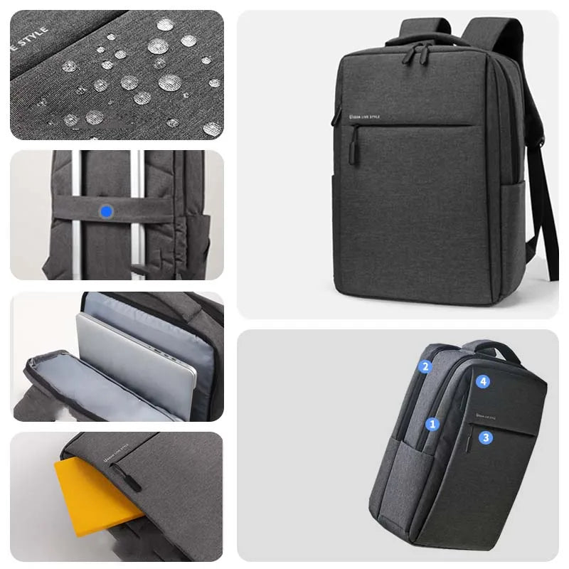 Cingrow Large Capacity Laptop Backpack — Waterproof Travel Bag with Multi-Pockets