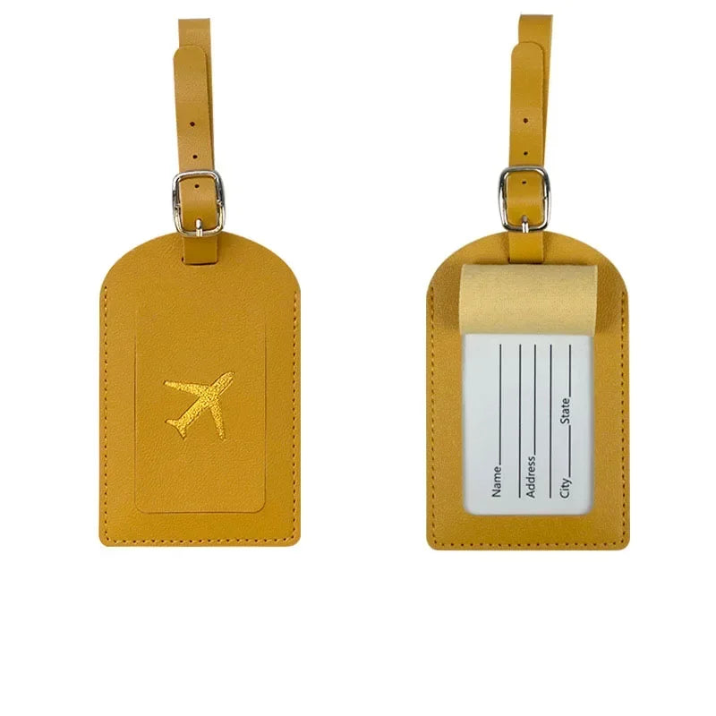 eTya PU Leather Luggage Tag & Passport Cover Set — Travel Identification Accessories