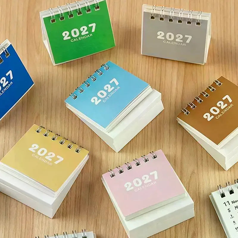 KOQZM 2027 Mini Desk Calendar — Portable Daily Planner for Home and Office