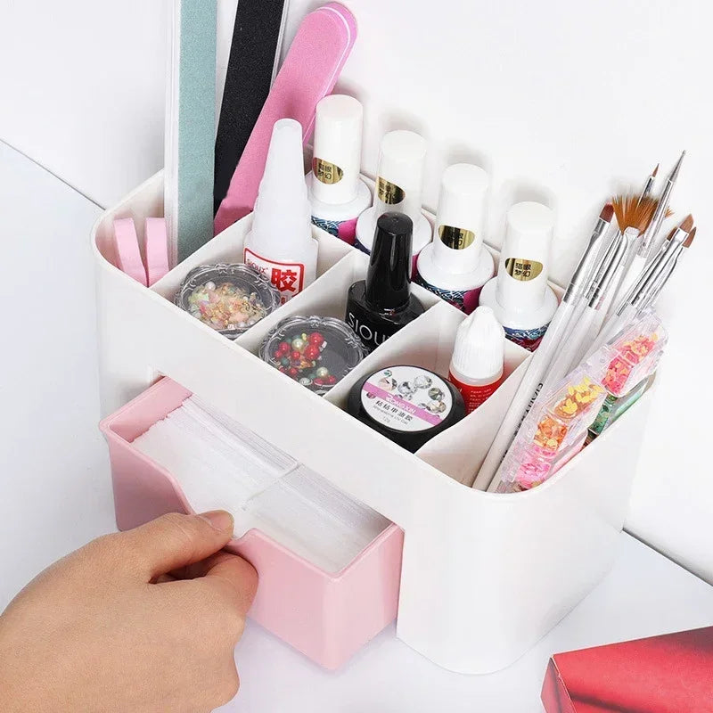 macroupta Nail Art Organizer Container — Cotton Pad & Swab Storage Case