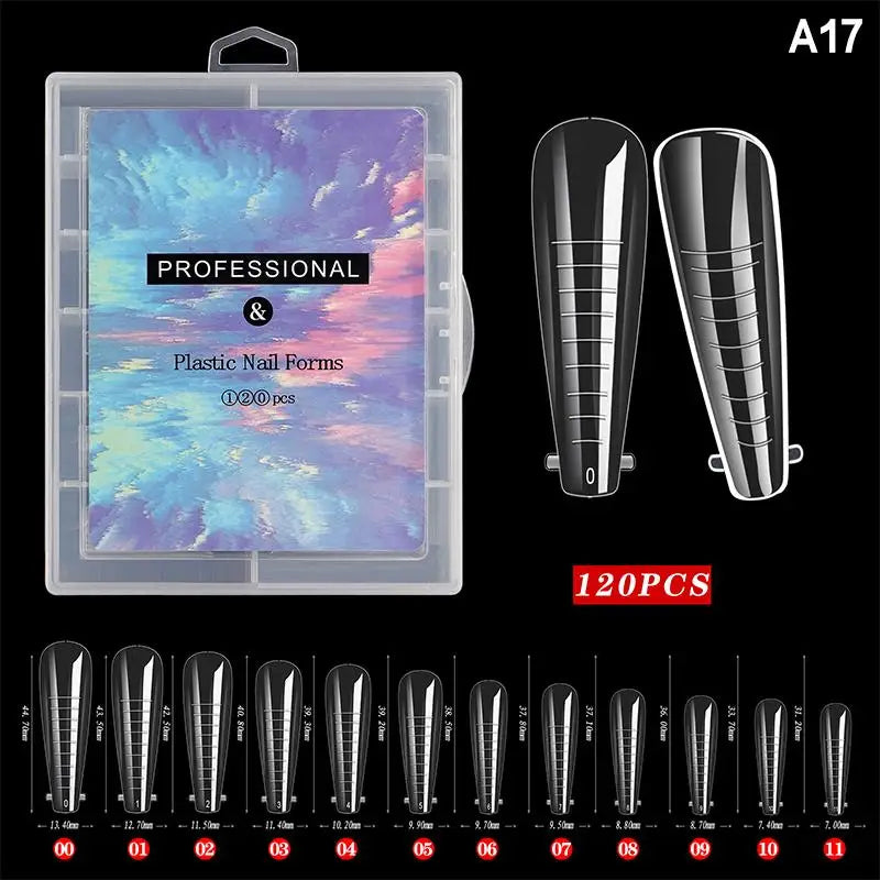 AQTOCNA Dual Form Nail Extension Tips — 120 Piece Quick Building Mold Set