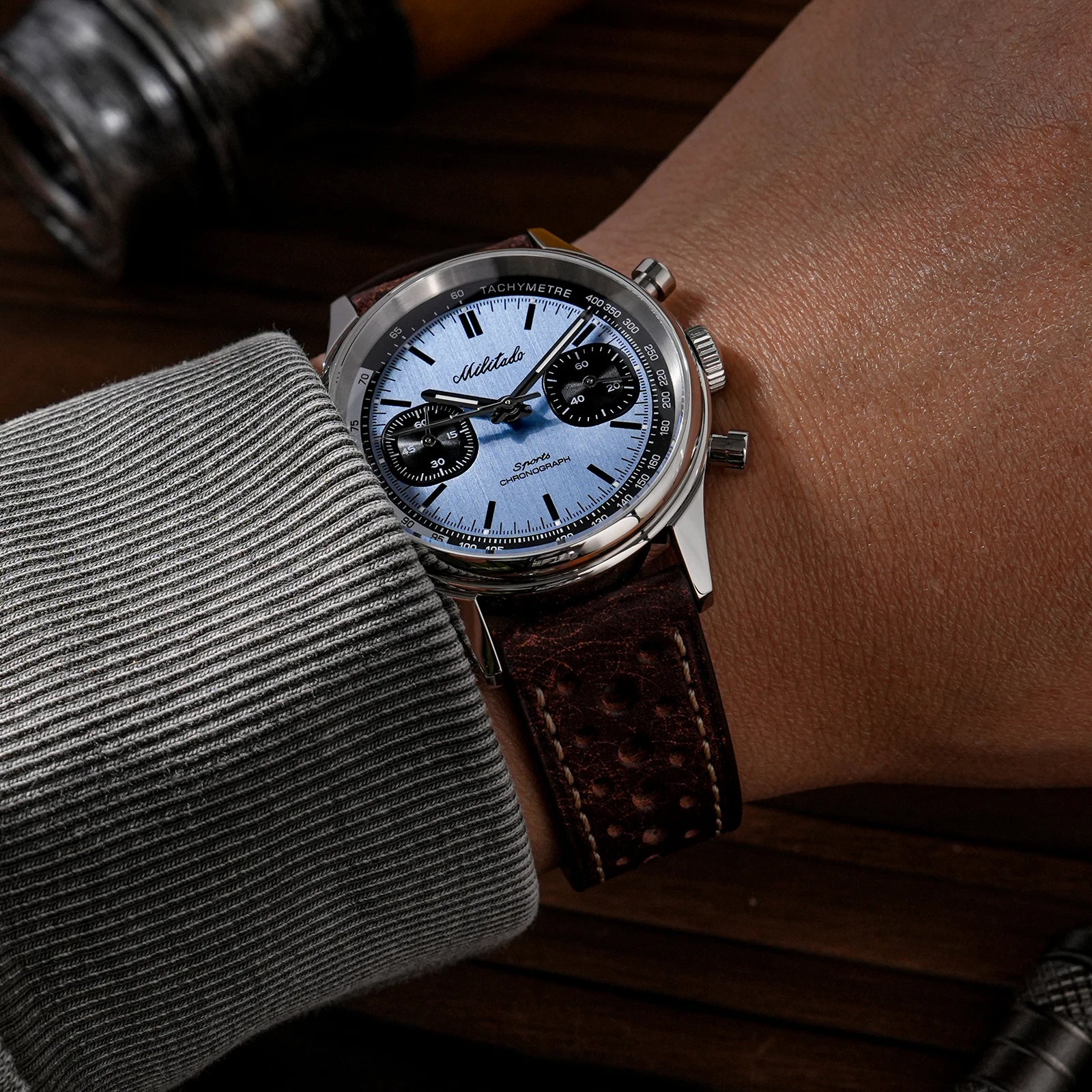 militado ML23 Quartz Chronograph Watch — Stainless Steel & Sapphire Crystal