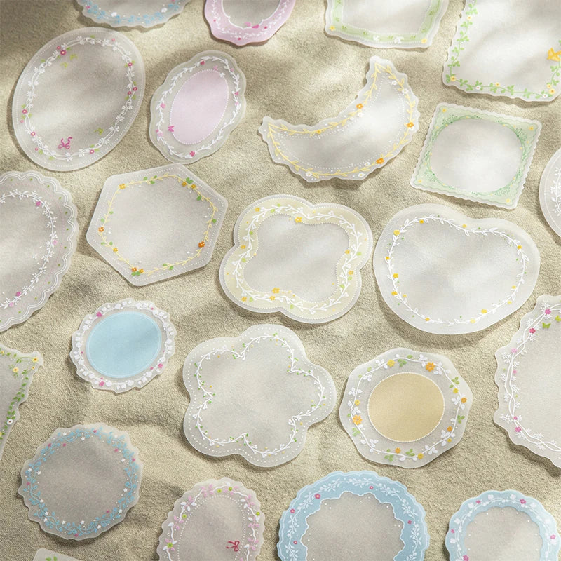 Transparent DIY Decorative Stickers — 12 Piece Set for Scrapbooking & Decor
