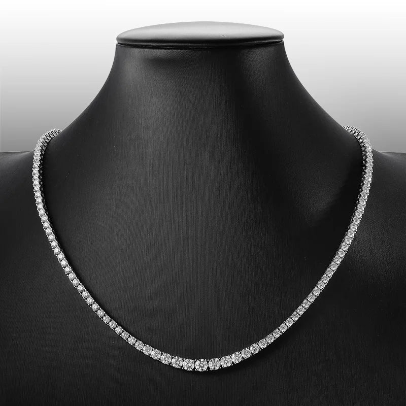 knobspin Moissanite Tennis Necklace — 18k Gold Plated Sterling Silver Jewelry