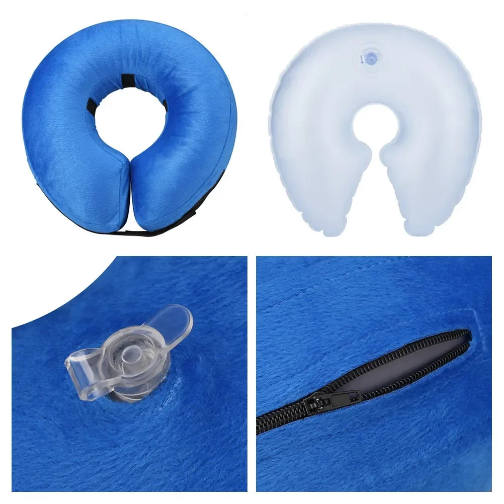 Inflatable Pet Recovery Collar — Soft Protective Cone for Dogs and Cats