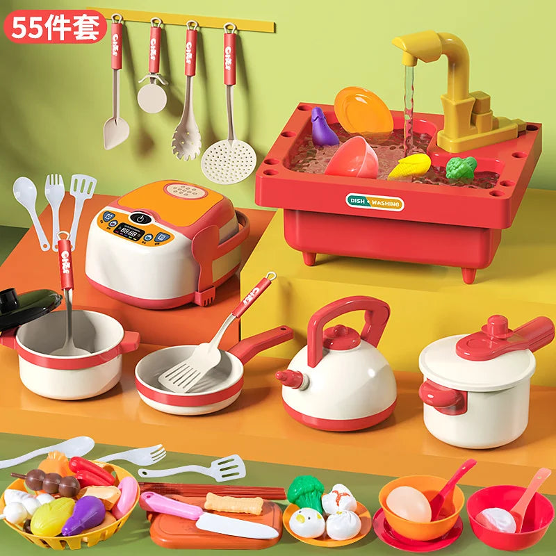 OUZEY Children's Kitchen Play Set — Educational Water Sink Toy