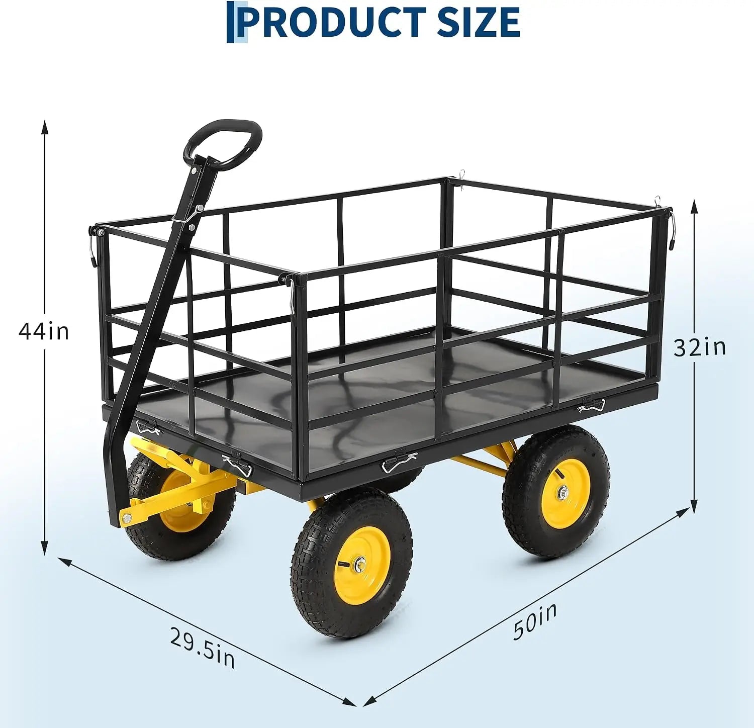 TWISTER.CK Heavy-Duty Steel Mesh Garden Cart — 1500-lb Capacity Utility Wagon