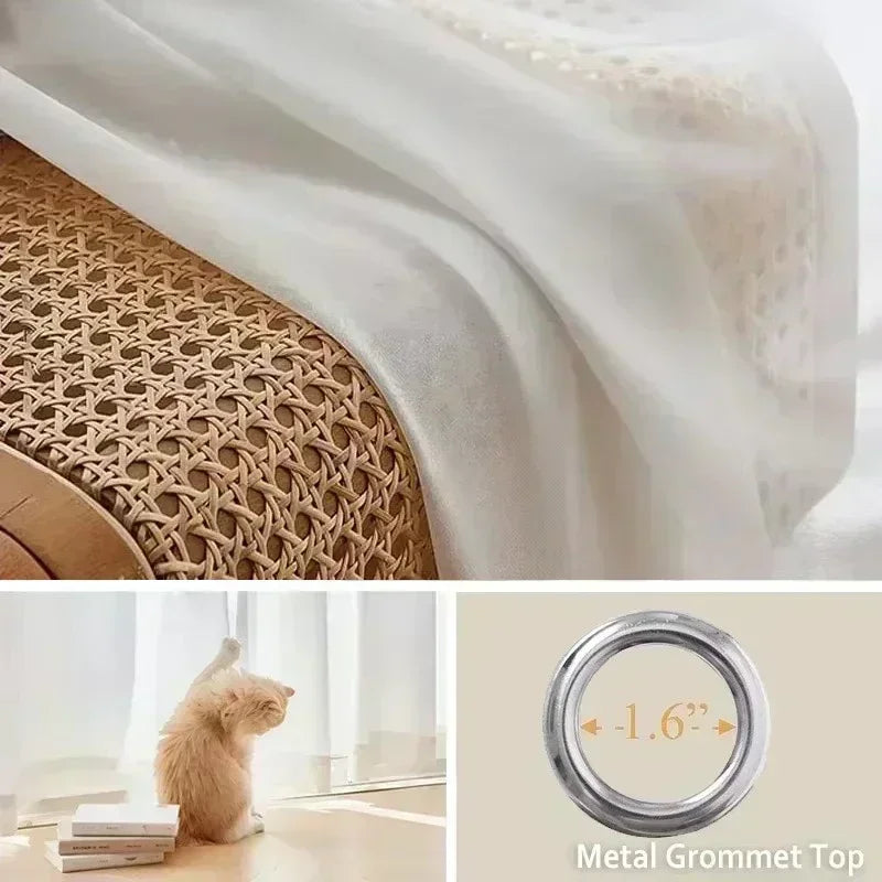 JESSANS Luxury White Tulle Curtains — Sheer Chiffon Voile Window Drapes