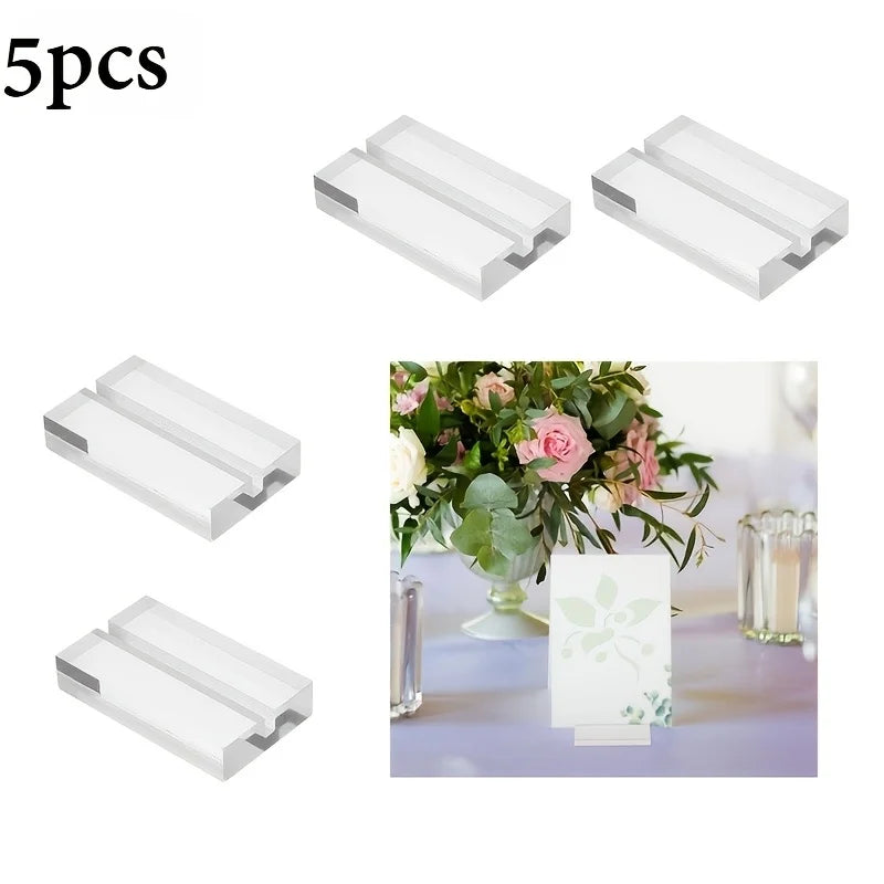 Clear Acrylic Sign Holder — Transparent Display Stand for Weddings & Events