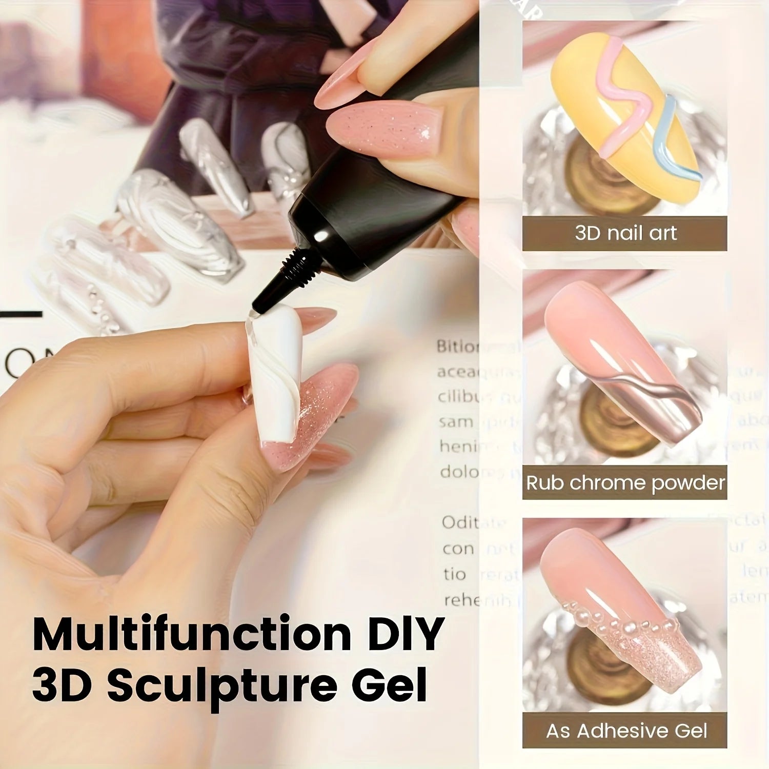 DUOLINGDAI 3D Nail Art Modeling Gel — Sculpting and Rhinestone Glue