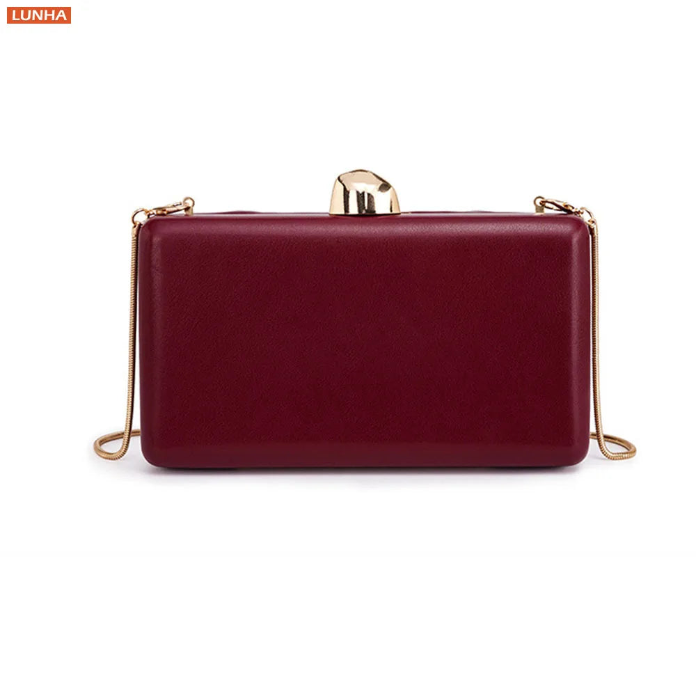 LUNHA Women's Evening Clutch Bag — Elegant Knot Design with Chain Strap