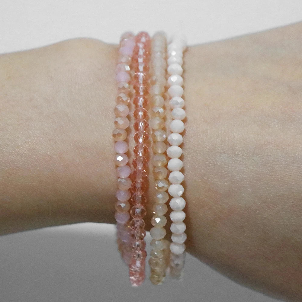 vinswet Crystal Bead Bracelet Set — Elegant Gold Tone Jewelry for Women