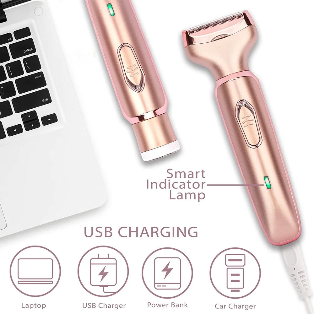 Professional 2-in-1 Electric Epilator — Versatile Hair Removal Tool for Face and Body