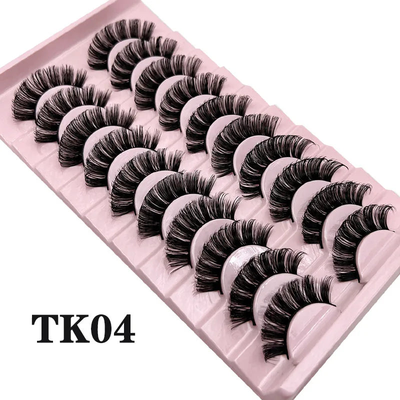 DINGSEN Dramatic False Eyelashes — Fluffy DD Curl Strip Lashes, 10 Pairs