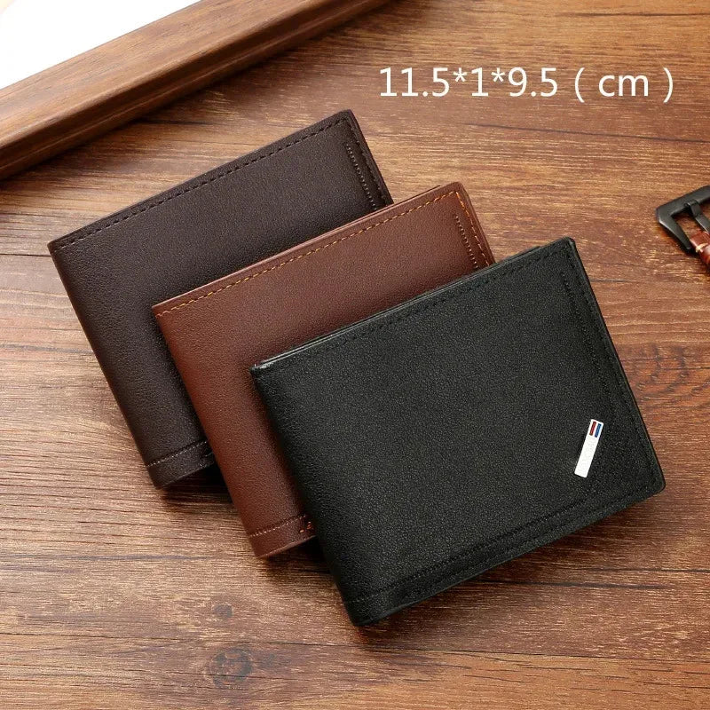 Men's Minimalist Leather Wallet — Slim Foldable Design for Daily Use