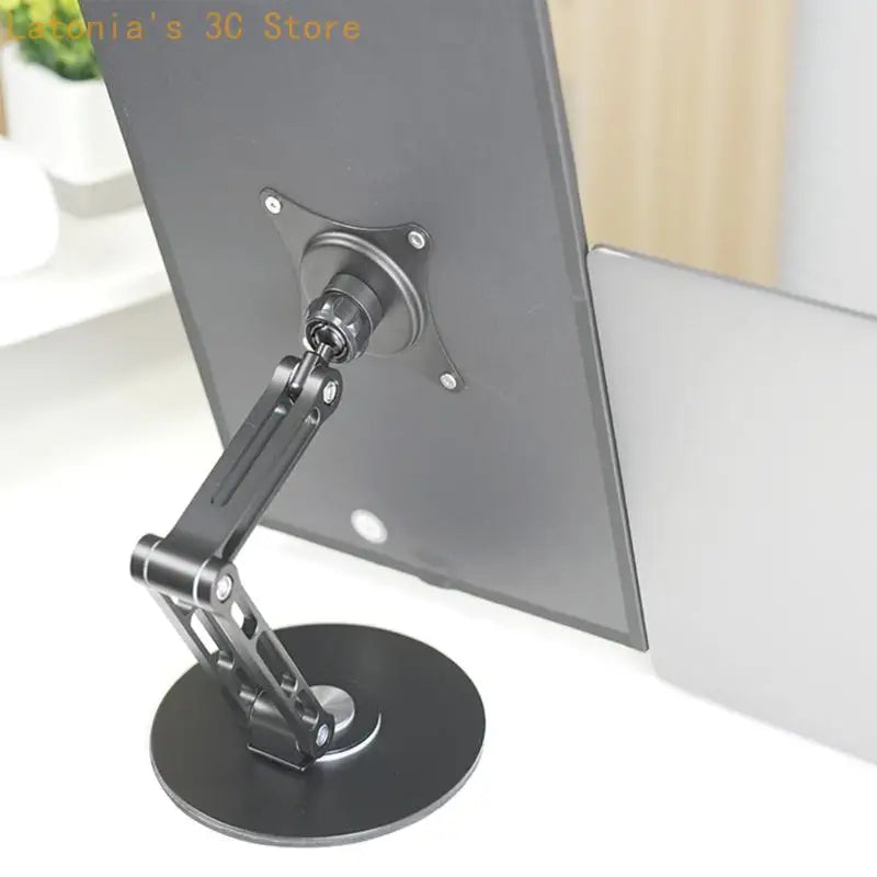 Portable Metal Monitor Stand — Adjustable VESA Desk Mount for Small Displays