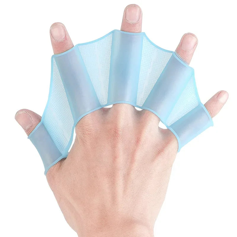 Silicone Swimming Hand Paddles — Training Webbed Gloves for Swimmers
