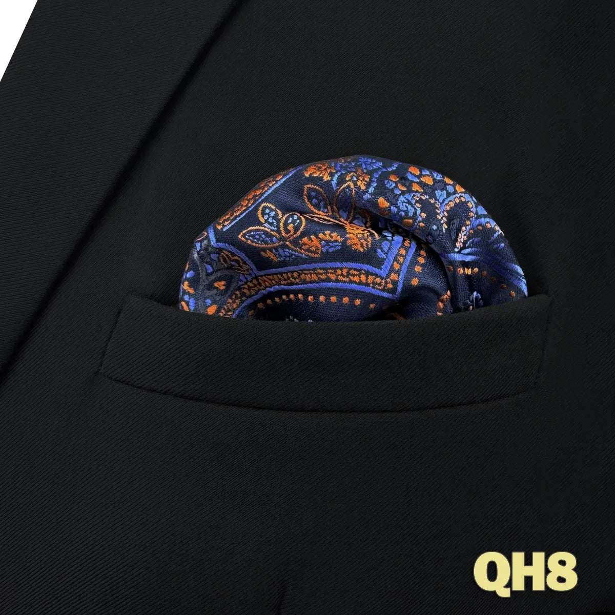 shlax&wing Men's Paisley Pocket Square — Elegant Microfiber Handkerchief for Suits