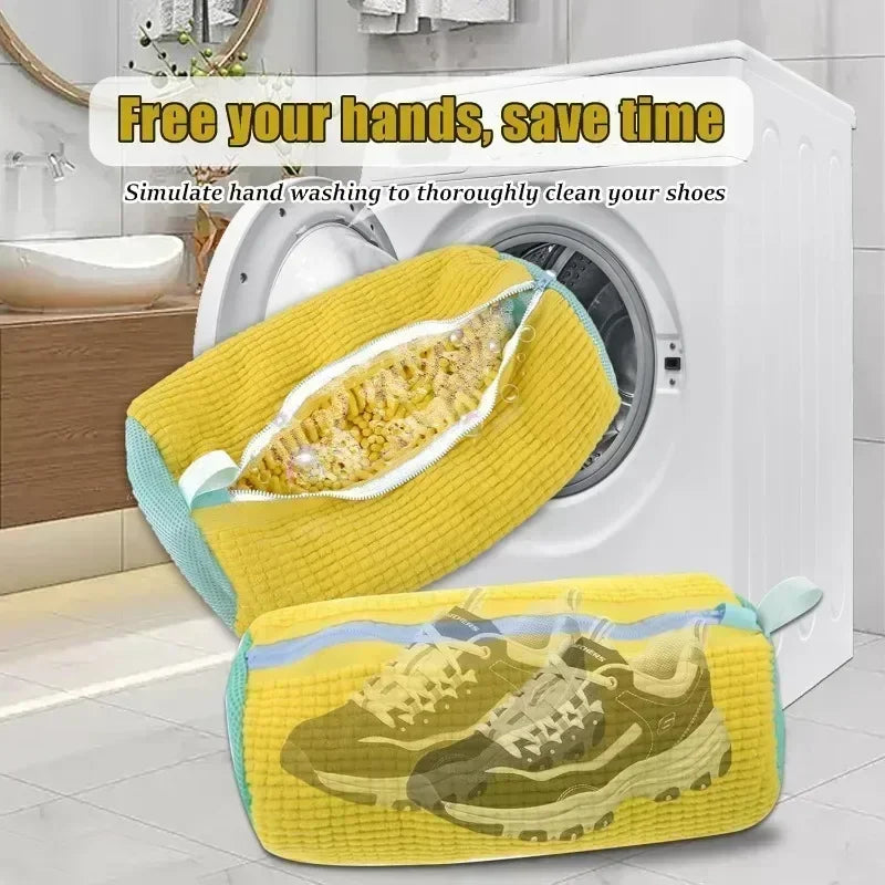 Machine Washable Shoe Laundry Bag — Durable Polyester Protector with Adjustable Strap