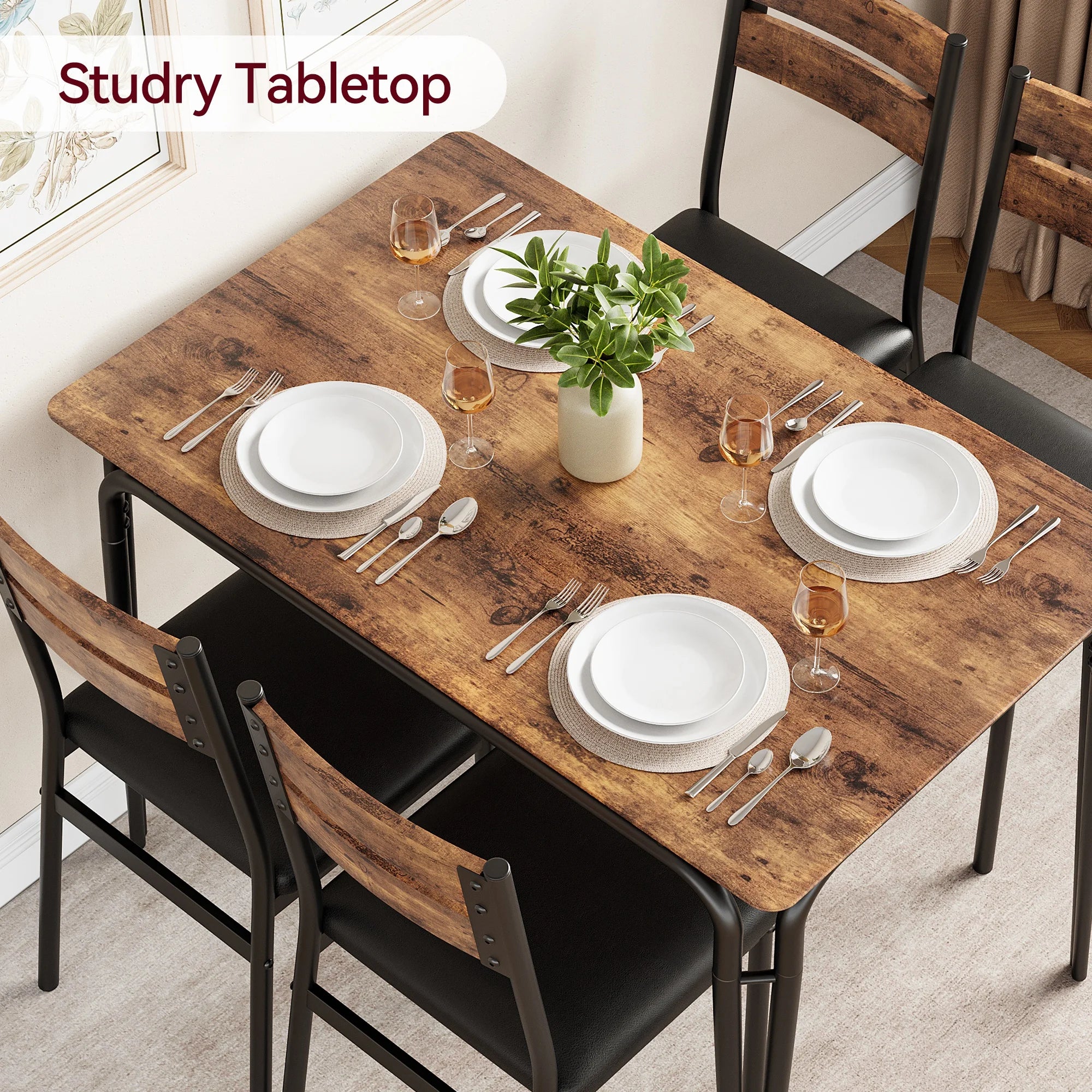EliteZ 5-Piece Dining Table Set — Compact Space-Saving Kitchen Furniture