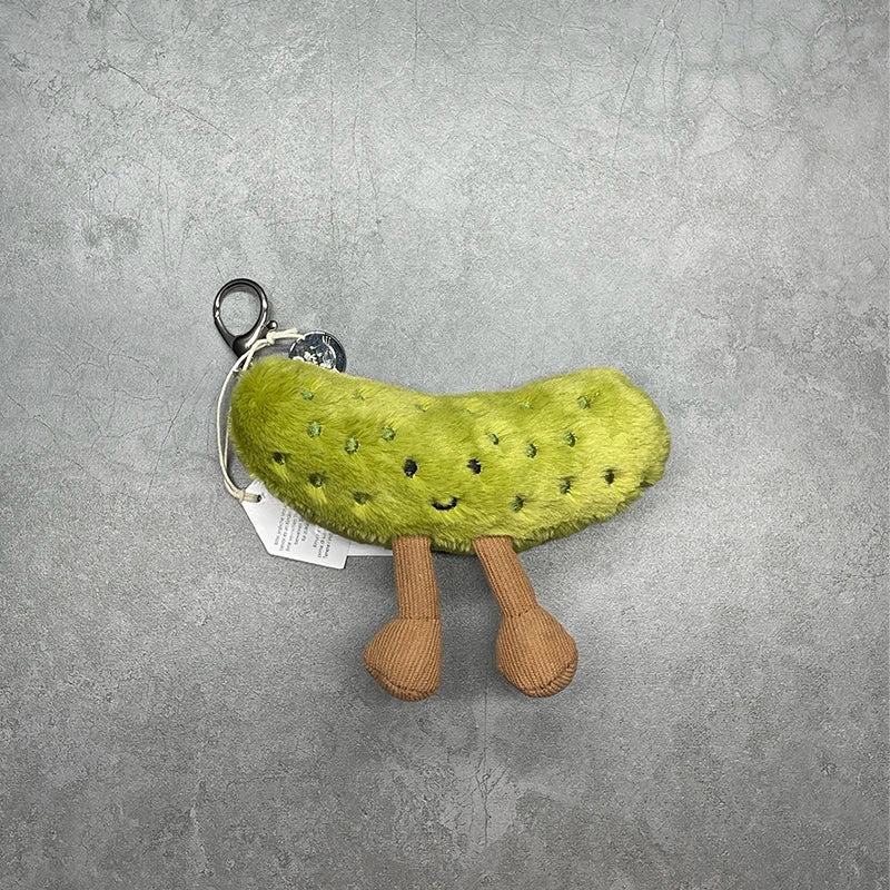 Assorted Plush Keychain Charm — Cute Animal & Food Backpack Accessory