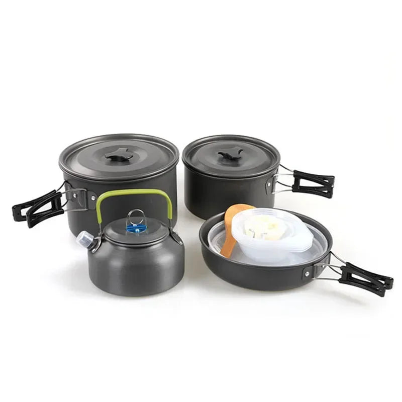 Portable Camping Cookware Set — Lightweight Aluminum Pot and Pan Kit