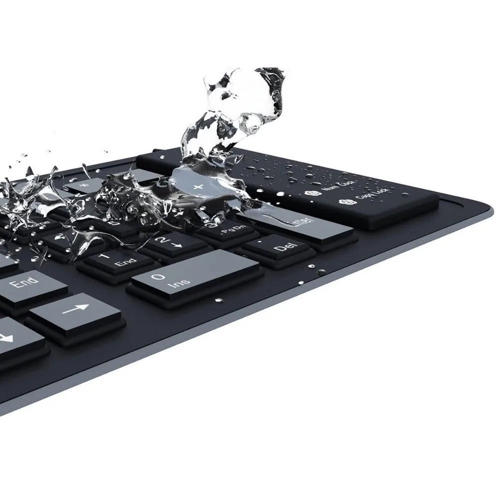 Flexible Silicone Wired Keyboard — Waterproof and Foldable Design