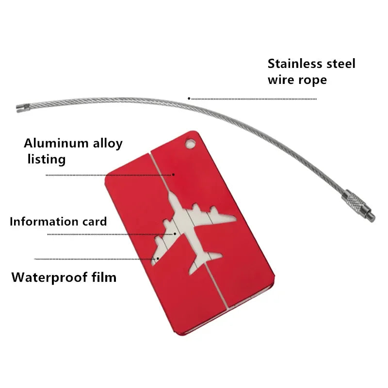 ZUOFILY Aluminum Luggage Tag — Durable Suitcase ID Label with Privacy Cover