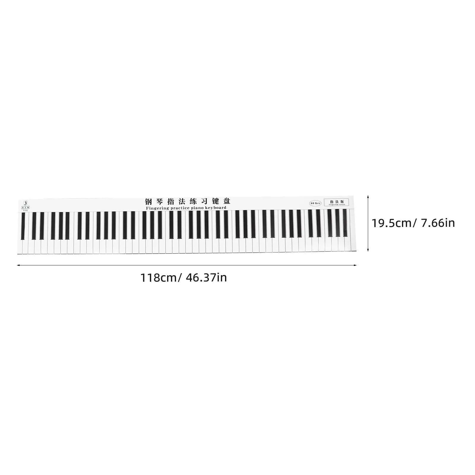 88-Key Piano Practice Mat — Portable Fingering Trainer & Note Guide