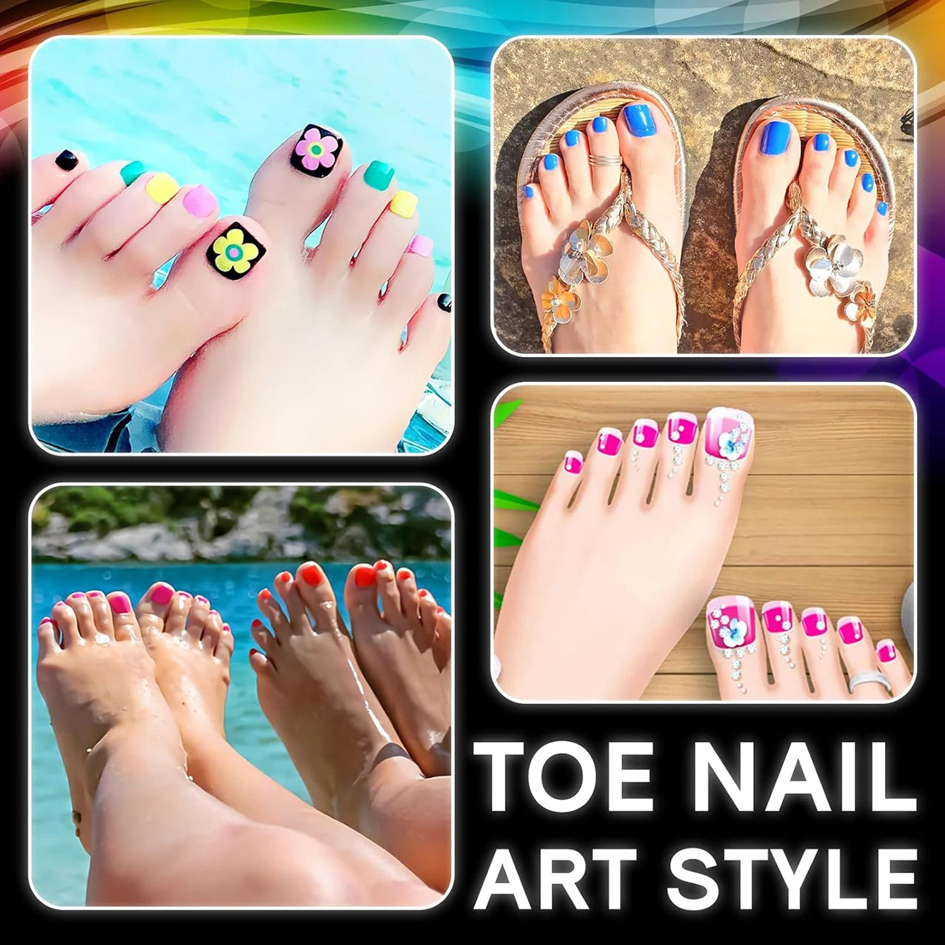 ARTAUG 150Pcs Clear Press On Toenails — Full Cove Nail Set with Glue Kit