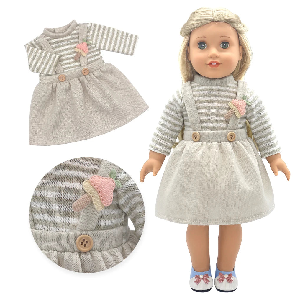Kanvtoy Doll Clothing Sets — Cute Rompers and Shoes for 13-18 Inch Dolls