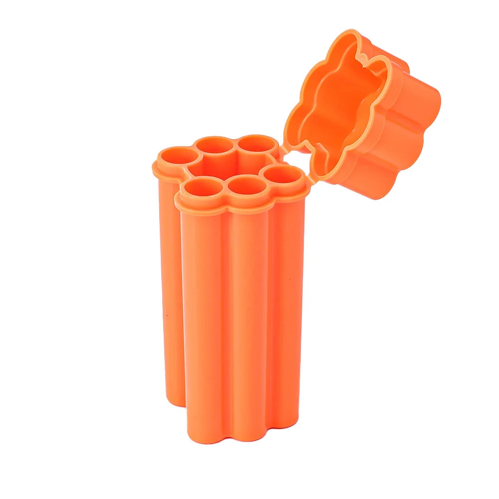 Six-Hole Lighter and Cigarette Storage Tube — Cone-Shaped Smoking Accessory