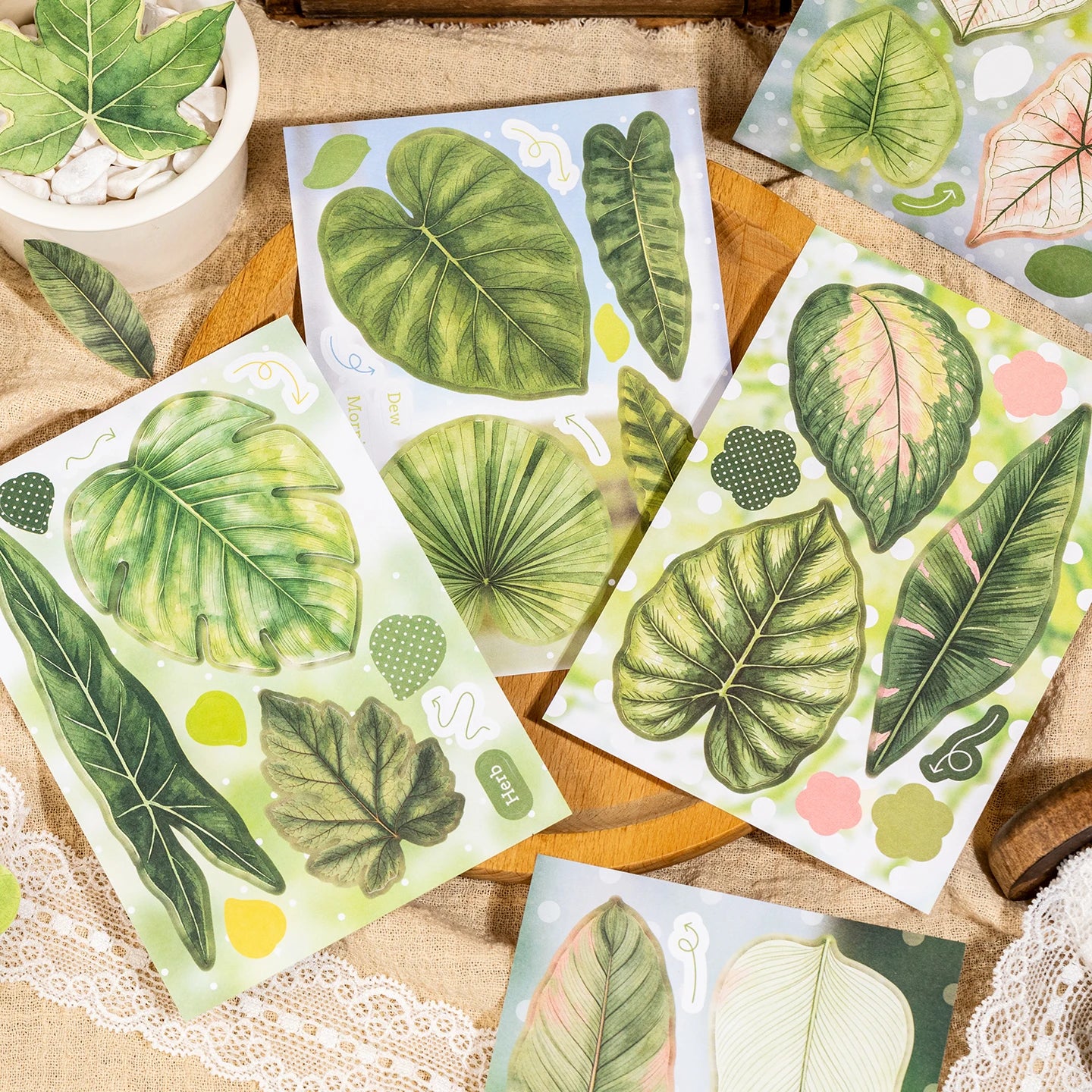 Maple Leaf Watercolor Stickers — 20 Sheets of Decorative Scrapbooking Material