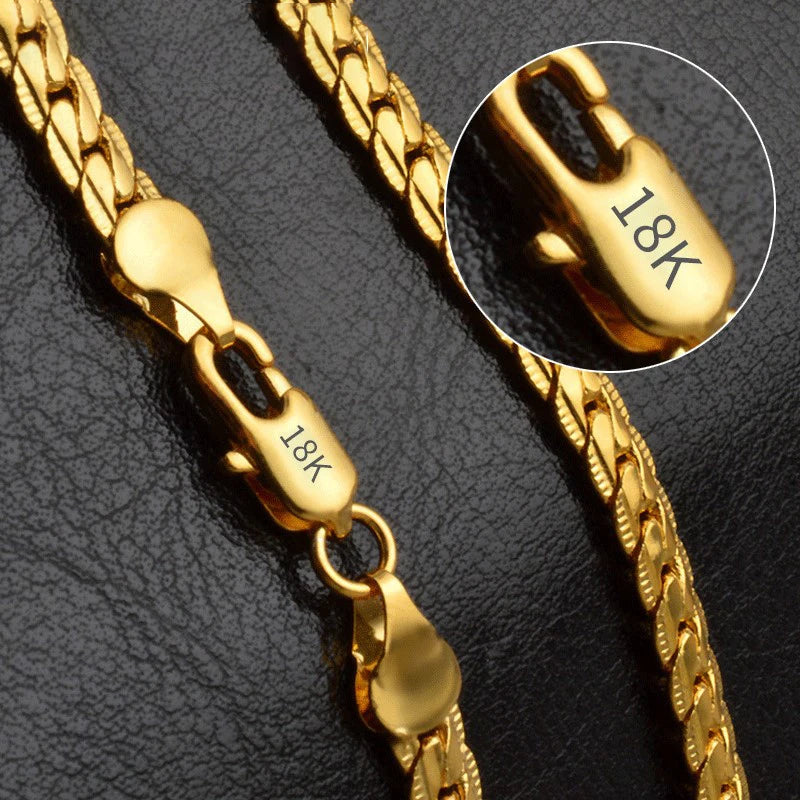 DOTEFFIL 6mm Sideways Link Chain — 925 Sterling Silver Necklace