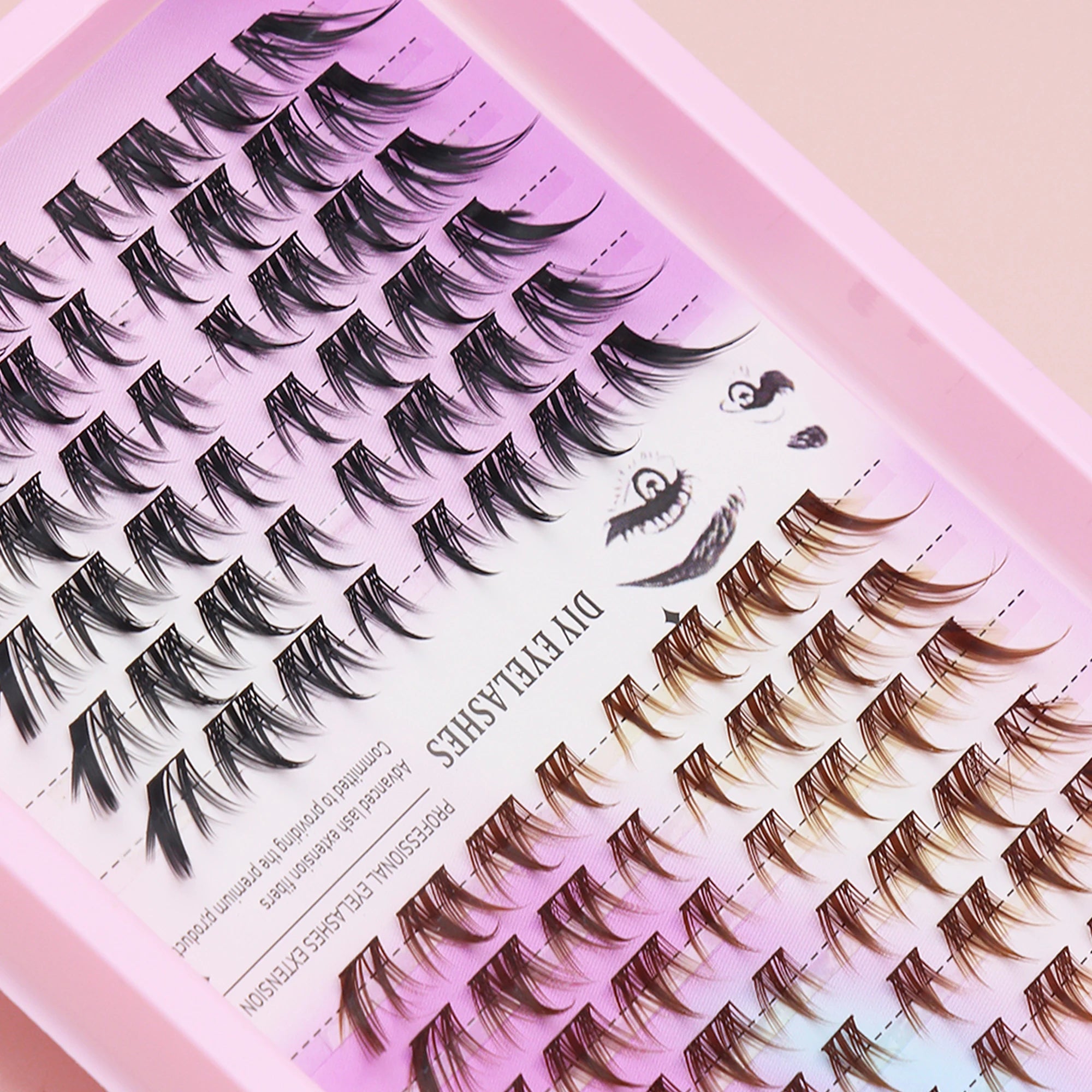 Ayrmilla Fox-Style False Eyelashes — Mixed Brown and Black Cluster Set