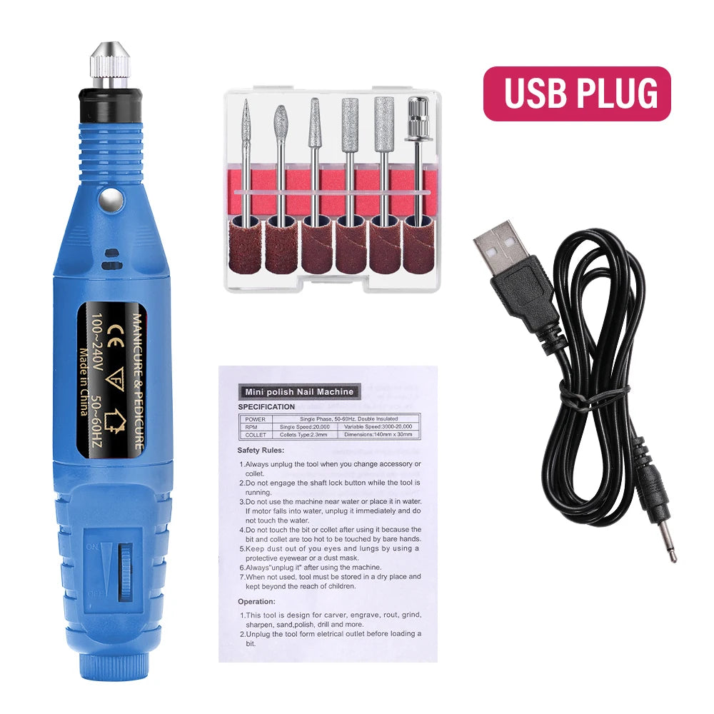 LULAA Electric Nail Drill Machine Set — Professional Manicure & Pedicure Tool