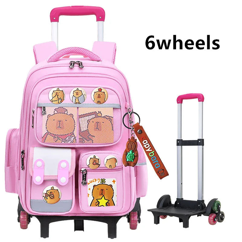 Kids Rolling School Bag — High Capacity Trolley Backpack with Wheels