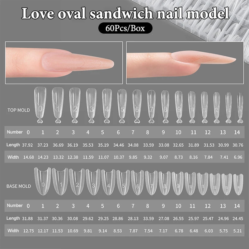 KuZHEN Sandwich Dual Nail Forms — 60pc Professional Extension Kit