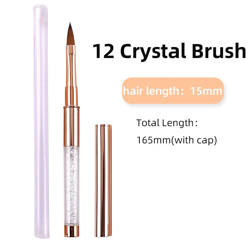 Rose Gold Nail Art Brush Set — Professional Manicure & Acrylic Tools