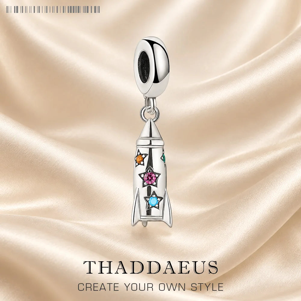 Thaddaeus Rocket Pendant — 925 Sterling Silver Colorful Zircon Charm