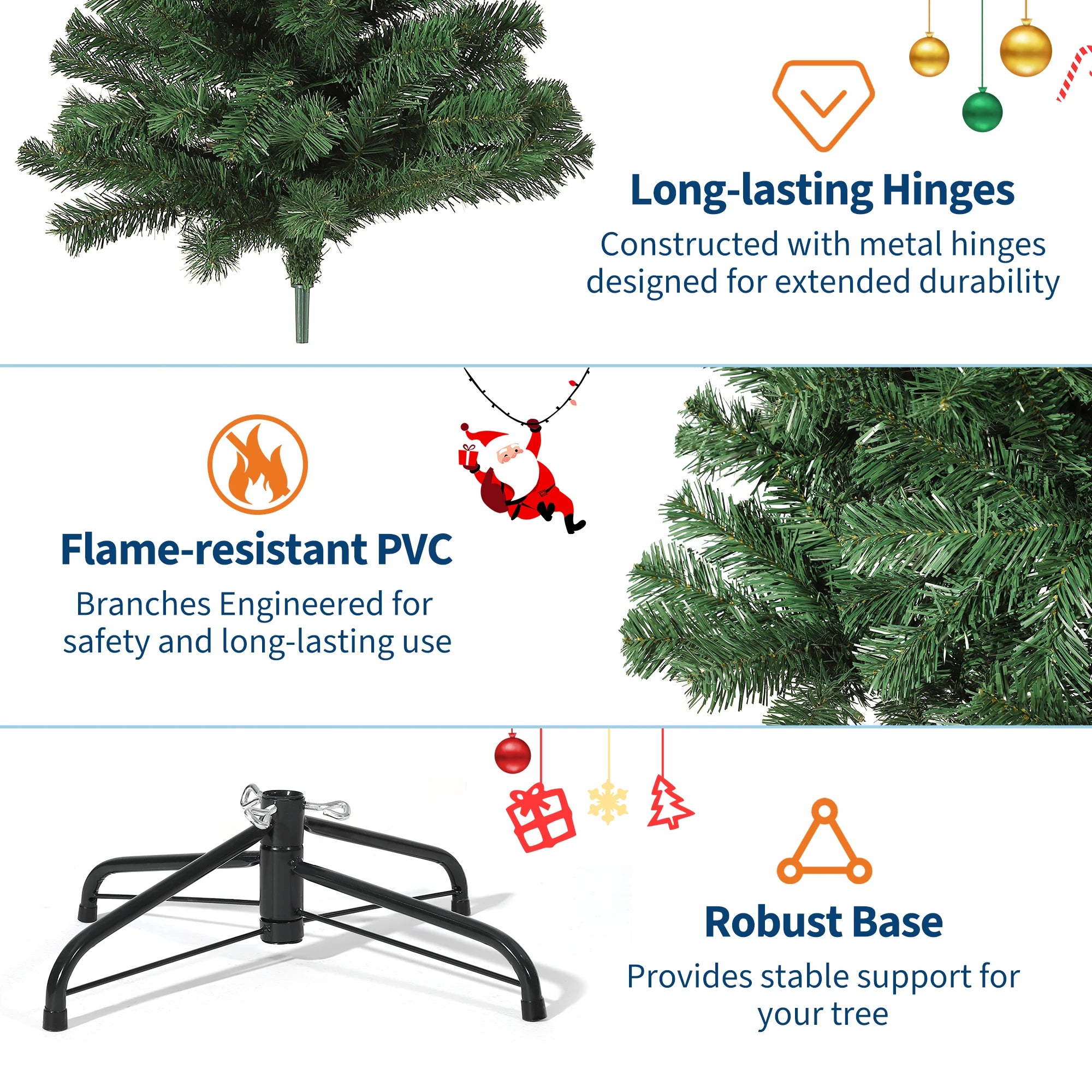 GAOMON Pre-Lit Artificial Christmas Tree — Realistic Spruce Design with LED Lights