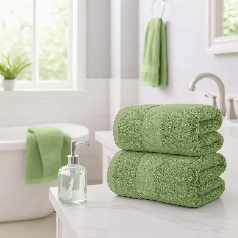 Oversized Cotton Bath Towel Set — Extra Large Absorbent Bath Sheets