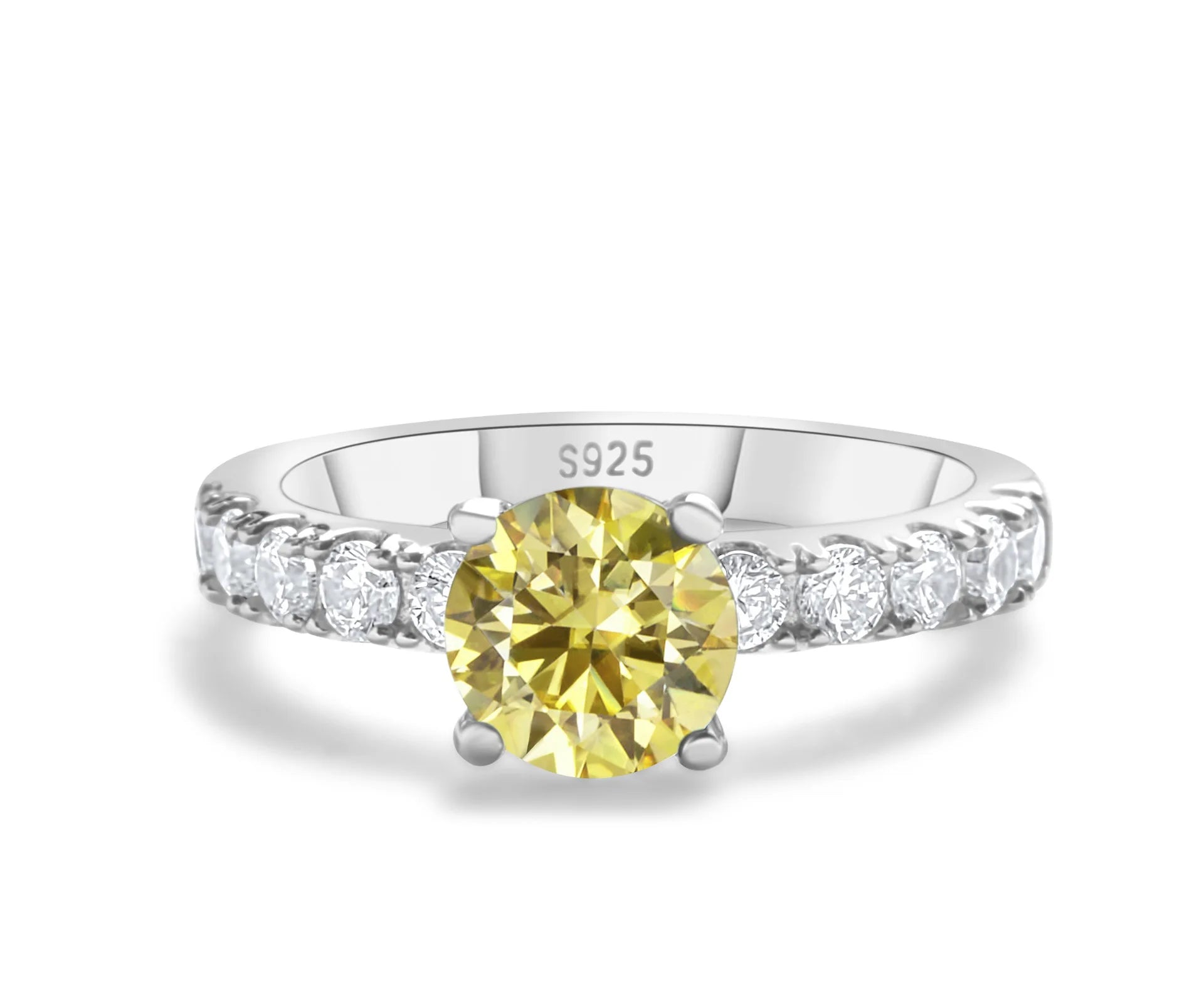 Moissanite Round Cut Cocktail Ring — 1 Carat D VVS1 Gemstone in S925 Silver