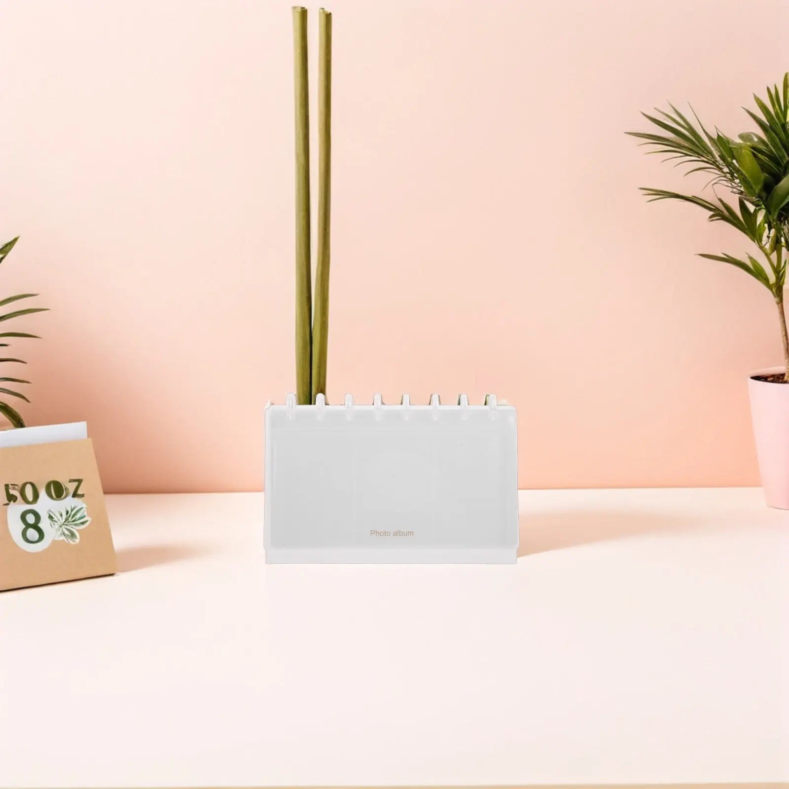 Desktop Photo Album Frame — 2-Piece Mini Card Organizer & Display Stand