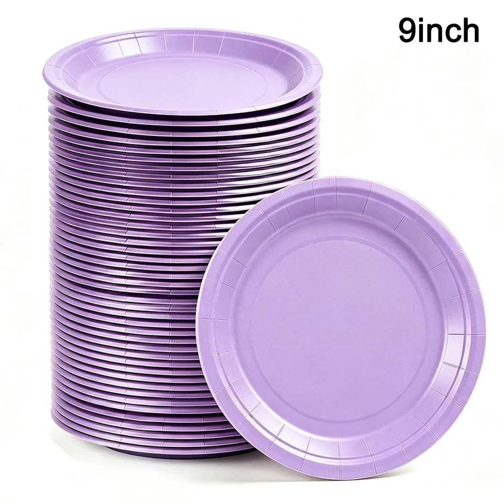 Solid Color Paper Plates — Disposable 7-Inch Party Tableware