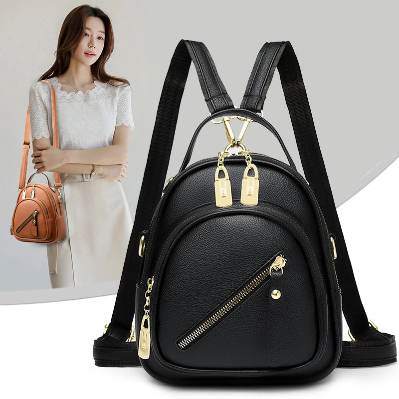 badiman Luxury Mini Leather Backpack — Stylish Small Shoulder Bag for Women