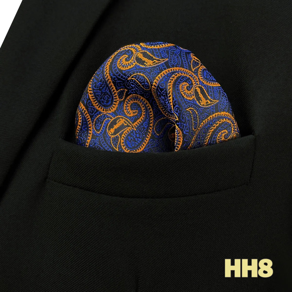 shlax&wing Men's Paisley Pocket Square — Elegant Microfiber Handkerchief for Suits