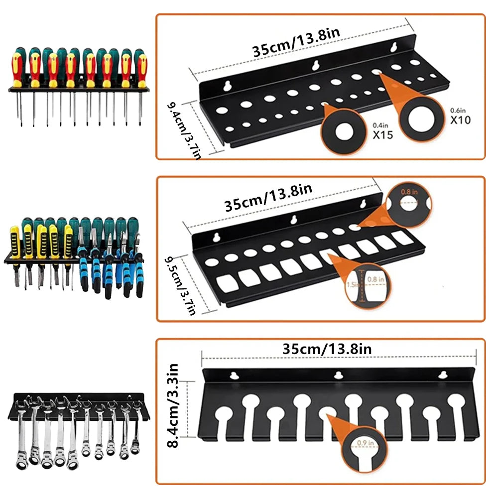 Wall Mount Tool Organizer — Space-Saving Hardware Storage Rack