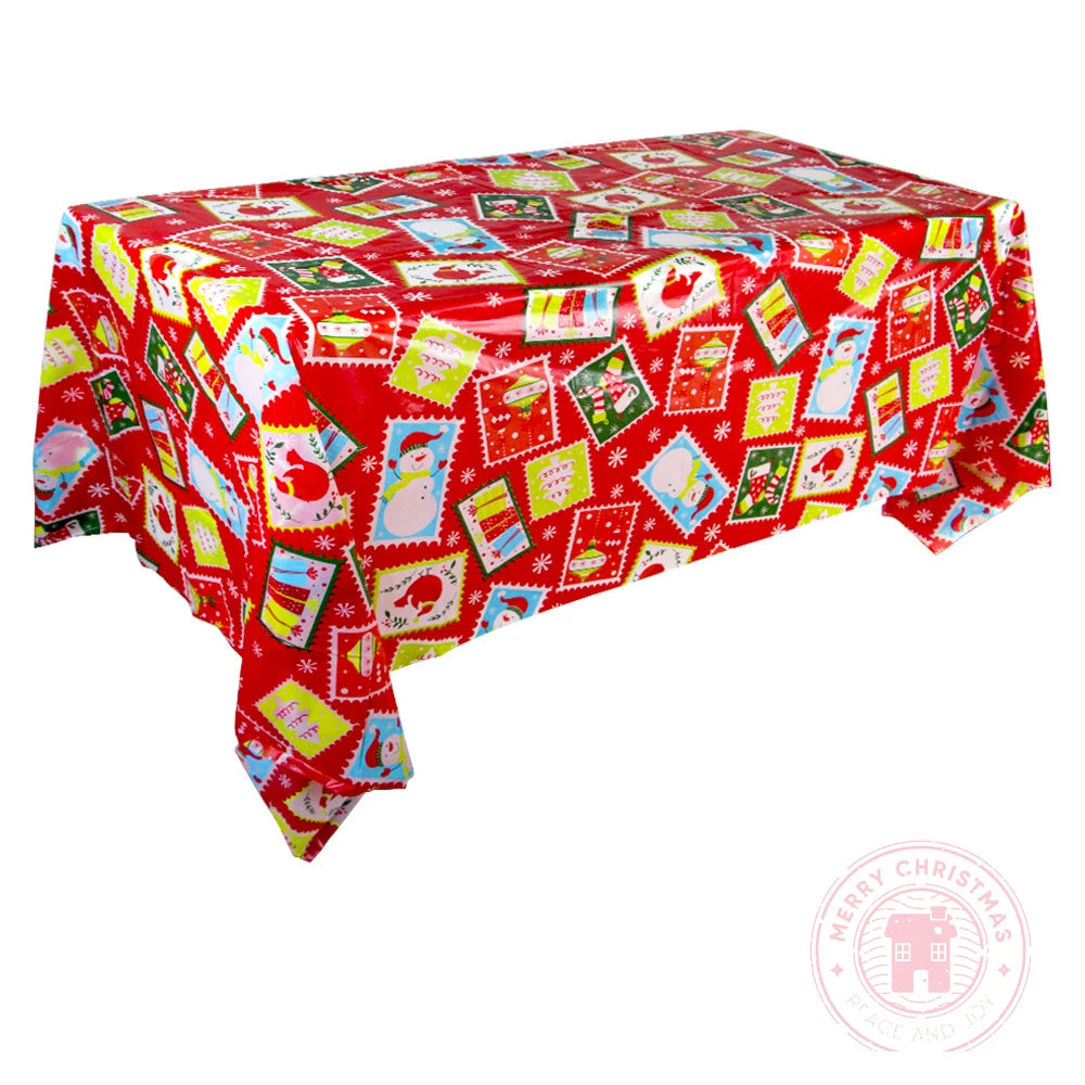 Seasonal Pattern Tablecloth — Festive Holiday Decoration for Parties