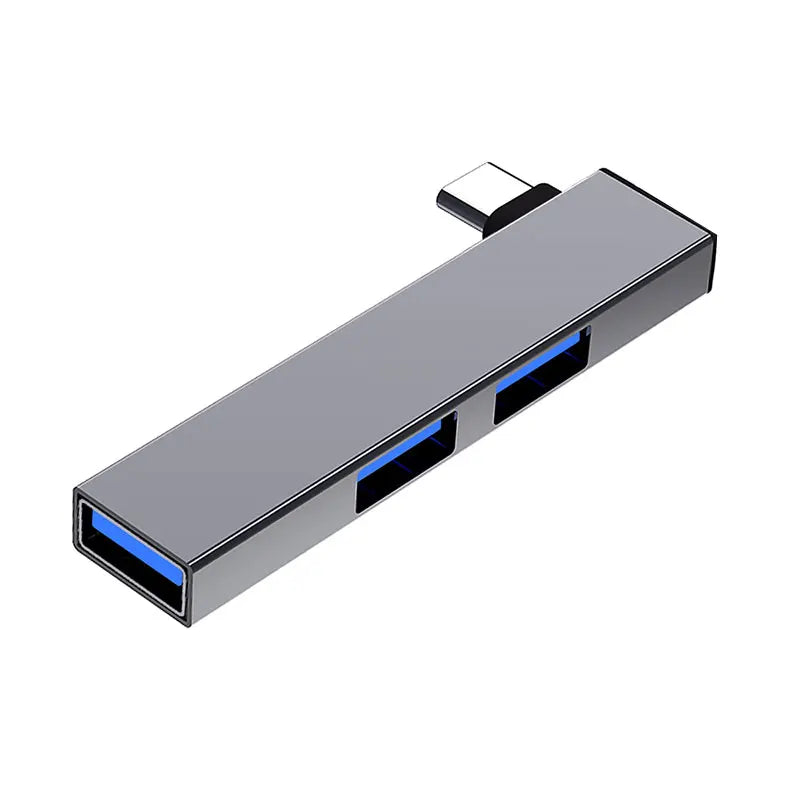 3-Port Aluminum USB Hub — High-Speed Data Splitter for Laptop and PC
